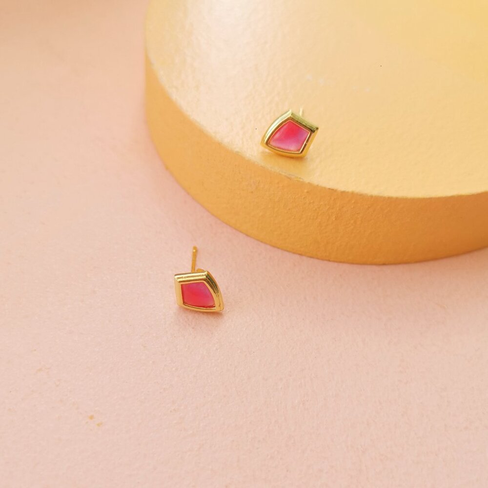 Kendra Scott - Monica Light Burgundy Illusion Gold Stud Earrings